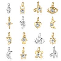 Simple Style Eye Butterfly Copper Plating Inlay Zircon 18k Gold Plated Charms Jewelry Accessories main image 1
