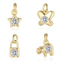 Simple Style Eye Butterfly Copper Plating Inlay Zircon 18k Gold Plated Charms Jewelry Accessories main image 2
