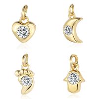 Simple Style Eye Butterfly Copper Plating Inlay Zircon 18k Gold Plated Charms Jewelry Accessories main image 3