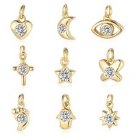 Simple Style Eye Butterfly Copper Plating Inlay Zircon 18k Gold Plated Charms Jewelry Accessories main image 4