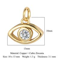 Simple Style Eye Butterfly Copper Plating Inlay Zircon 18k Gold Plated Charms Jewelry Accessories sku image 22