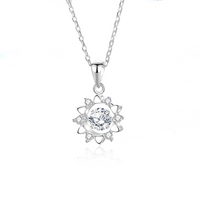 Simple Style Solid Color Sterling Silver Inlay Moissanite Zircon Pendant Necklace sku image 5