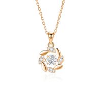 Simple Style Solid Color Sterling Silver Inlay Moissanite Zircon Pendant Necklace main image 2