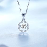 Simple Style Classic Style Solid Color Sterling Silver Inlay Moissanite Zircon Pendant Necklace main image 1