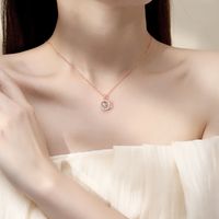 Simple Style Classic Style Solid Color Sterling Silver Inlay Moissanite Zircon Pendant Necklace main image 3