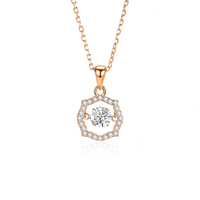 Simple Style Classic Style Solid Color Sterling Silver Inlay Moissanite Zircon Pendant Necklace sku image 2
