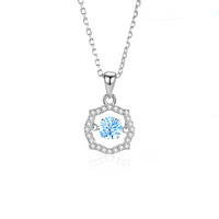 Simple Style Classic Style Solid Color Sterling Silver Inlay Moissanite Zircon Pendant Necklace sku image 3