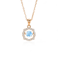 Simple Style Classic Style Solid Color Sterling Silver Inlay Moissanite Zircon Pendant Necklace sku image 4