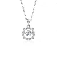 Simple Style Classic Style Solid Color Sterling Silver Inlay Moissanite Zircon Pendant Necklace sku image 5