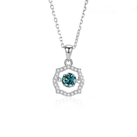Simple Style Classic Style Solid Color Sterling Silver Inlay Moissanite Zircon Pendant Necklace sku image 7
