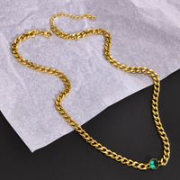 304 Stainless Steel 18K Gold Plated IG Style Streetwear Layered Plating Inlay Lock Zircon Pendant Necklace main image 6