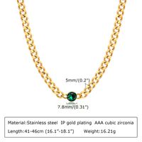304 Stainless Steel 18K Gold Plated IG Style Streetwear Layered Plating Inlay Lock Zircon Pendant Necklace main image 5