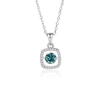 Simple Style Solid Color Sterling Silver Inlay Moissanite Zircon Pendant Necklace sku image 7