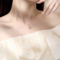 Simple Style Butterfly Sterling Silver Inlay Moissanite Zircon Pendant Necklace main image 3