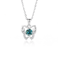 Style Simple Papillon Argent Sterling Incruster Moissanite Zircon Pendentif sku image 7