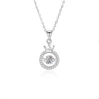 Simple Style Crown Sterling Silver Inlay Moissanite Zircon Pendant Necklace main image 2