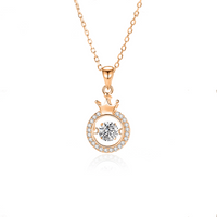 Simple Style Crown Sterling Silver Inlay Moissanite Zircon Pendant Necklace sku image 2