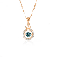 Simple Style Crown Sterling Silver Inlay Moissanite Zircon Pendant Necklace sku image 8