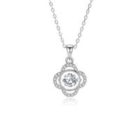 Simple Style Flower Sterling Silver Inlay Moissanite Zircon Pendant Necklace main image 6
