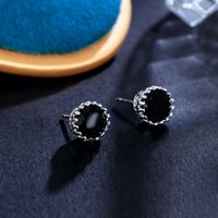 1 Pair Simple Style Commute Solid Color Plating Inlay Copper Zircon White Gold Plated Rhodium Plated Ear Studs sku image 7