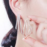1 Pair Casual Simple Style Solid Color Plating Inlay Copper Zircon 14k Gold Plated Rhodium Plated Earrings main image 3