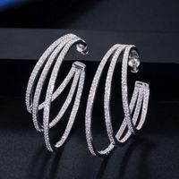 1 Pair Casual Simple Style Solid Color Plating Inlay Copper Zircon 14k Gold Plated Rhodium Plated Earrings main image 5