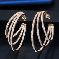 1 Pair Casual Simple Style Solid Color Plating Inlay Copper Zircon 14k Gold Plated Rhodium Plated Earrings main image 6