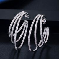 1 Pair Casual Simple Style Solid Color Plating Inlay Copper Zircon 14k Gold Plated Rhodium Plated Earrings sku image 1
