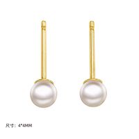 Fashion Geometric Stainless Steel Plating Artificial Pearls Ear Studs 1 Pair sku image 7