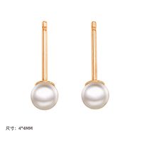Fashion Geometric Stainless Steel Plating Artificial Pearls Ear Studs 1 Pair sku image 4
