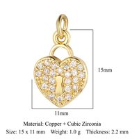Simple Style Key Copper Plating Inlay Zircon 18k Gold Plated Jewelry Accessories sku image 5