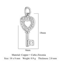 Style Simple Clé Le Cuivre Placage Incruster Zircon Plaqué Or 18k Bijoux Accessoires sku image 6