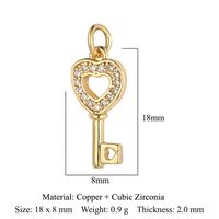 Simple Style Key Copper Plating Inlay Zircon 18k Gold Plated Jewelry Accessories sku image 7