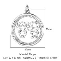 1 Piece Copper Zircon Plating Inlay Polished Pendant sku image 3