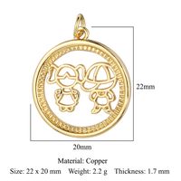 1 Piece Copper Zircon Plating Inlay Polished Pendant sku image 4