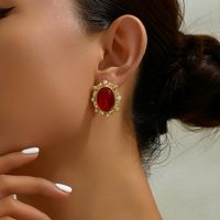 1 Pair Vintage Style Exaggerated Floral Hollow Out Alloy Zinc Ear Studs main image 2