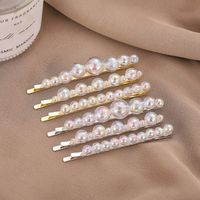 Sweet Round Alloy Inlay Pearl Hair Clip main image 6