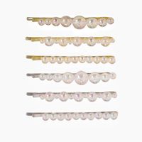Sweet Round Alloy Inlay Pearl Hair Clip main image 5