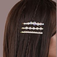 Sweet Round Alloy Inlay Pearl Hair Clip main image 4