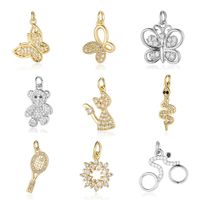 Simple Style Dolphin Butterfly Copper Plating Inlay Zircon 18k Gold Plated Charms Jewelry Accessories main image 4