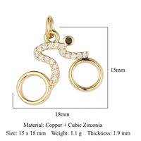 Simple Style Dolphin Butterfly Copper Plating Inlay Zircon 18k Gold Plated Charms Jewelry Accessories sku image 15