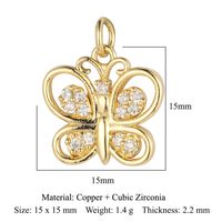 Simple Style Dolphin Butterfly Copper Plating Inlay Zircon 18k Gold Plated Charms Jewelry Accessories sku image 11