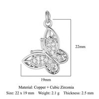 Simple Style Dolphin Butterfly Copper Plating Inlay Zircon 18k Gold Plated Charms Jewelry Accessories sku image 18