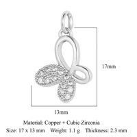 Simple Style Dolphin Butterfly Copper Plating Inlay Zircon 18k Gold Plated Charms Jewelry Accessories sku image 4