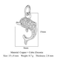 Simple Style Dolphin Butterfly Copper Plating Inlay Zircon 18k Gold Plated Charms Jewelry Accessories sku image 20