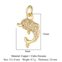 Simple Style Dolphin Butterfly Copper Plating Inlay Zircon 18k Gold Plated Charms Jewelry Accessories sku image 19