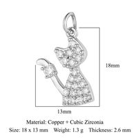 Simple Style Dolphin Butterfly Copper Plating Inlay Zircon 18k Gold Plated Charms Jewelry Accessories sku image 10