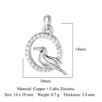 Simple Style Dolphin Butterfly Copper Plating Inlay Zircon 18k Gold Plated Charms Jewelry Accessories sku image 14