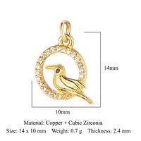 Simple Style Dolphin Butterfly Copper Plating Inlay Zircon 18k Gold Plated Charms Jewelry Accessories sku image 13