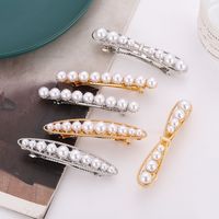 Simple Style Commute Round Alloy Inlay Pearl Hair Clip main image 1